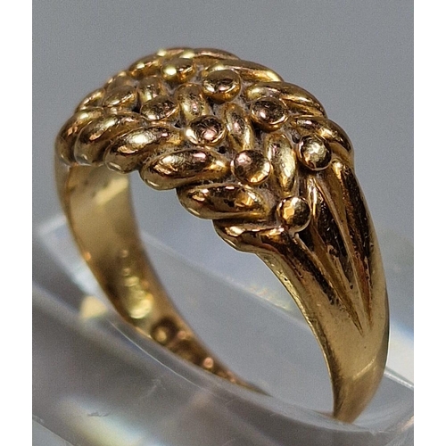 206 - 18ct gold Keeper ring. 6g approx. Size N.  (B.P. 21% + VAT)