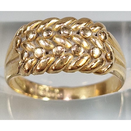 206 - 18ct gold Keeper ring. 6g approx. Size N.  (B.P. 21% + VAT)