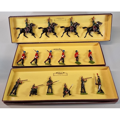 23 - Collection of Britains diecast toy soldier sets to include: The King's Royal Rifle Corps, The Royal ... 