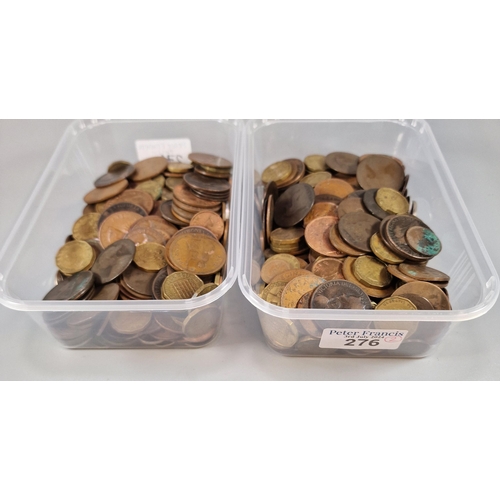 276 - Two plastic tubs of GB and world coins (2) (B.P. 21% + VAT)