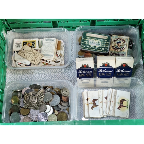 282 - Collection of coinage together with some cigarette cards, particularly Derby and Grand National winn... 