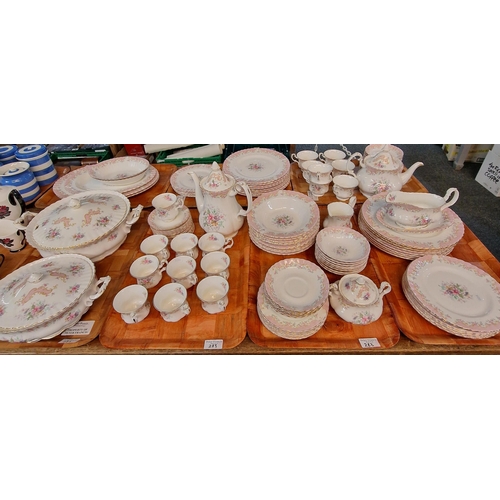 283 - Seven trays of Royal Albert bone china 'Serenity' tea and dinnerware items to include: cups, saucers... 