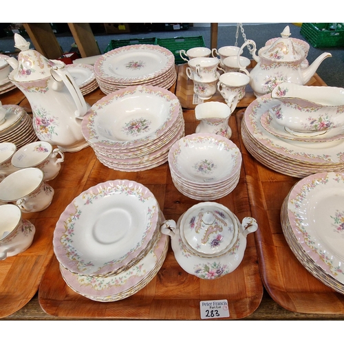 283 - Seven trays of Royal Albert bone china 'Serenity' tea and dinnerware items to include: cups, saucers... 