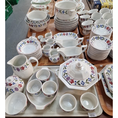 332 - Nine trays of Adams Real English Ironstone 'Old Colonial' design tea and dinner ware items.  (9)  (B... 