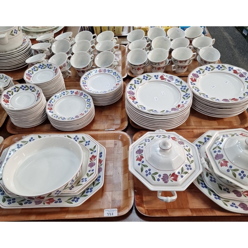 332 - Nine trays of Adams Real English Ironstone 'Old Colonial' design tea and dinner ware items.  (9)  (B... 