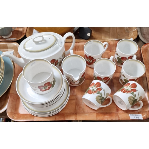 336 - Twenty one piece Susie Cooper fine bone china 'Nasturtium' coffee set.  (B.P. 21% + VAT)