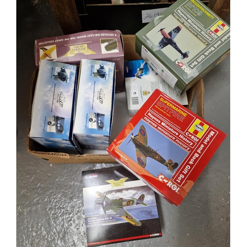 353 - Box of Corgi Diecast model vehicles to include: The Aviation Archive including Hawker Typhoon MK, mo... 