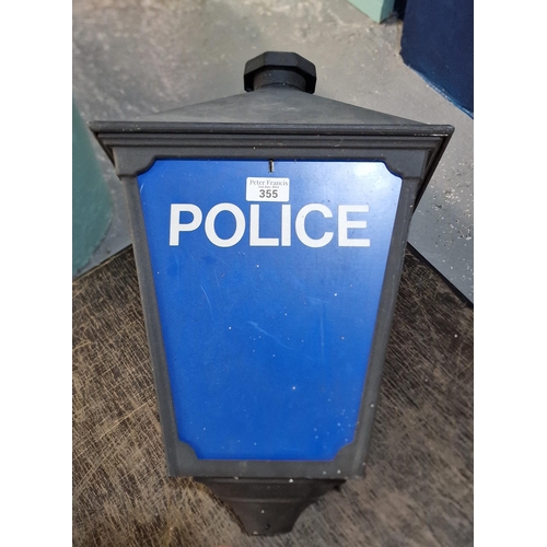 355 - Police Station traditional blue exterior lamp. Not wired. (B.P. 21% + VAT)