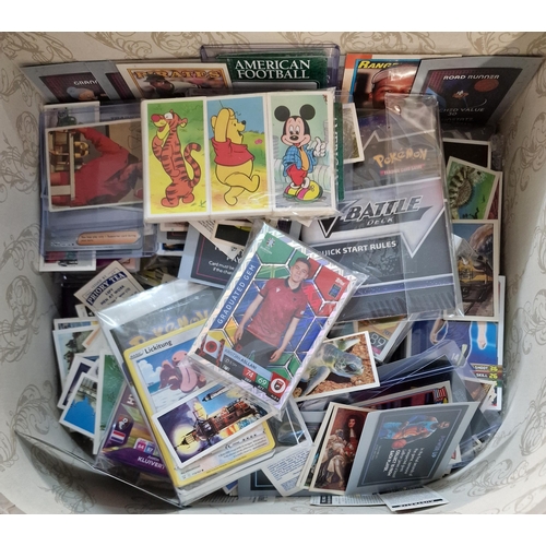 376 - Collection of trading cards, cigarette and tea cards to include: baseball, football, Pokemon, film s... 