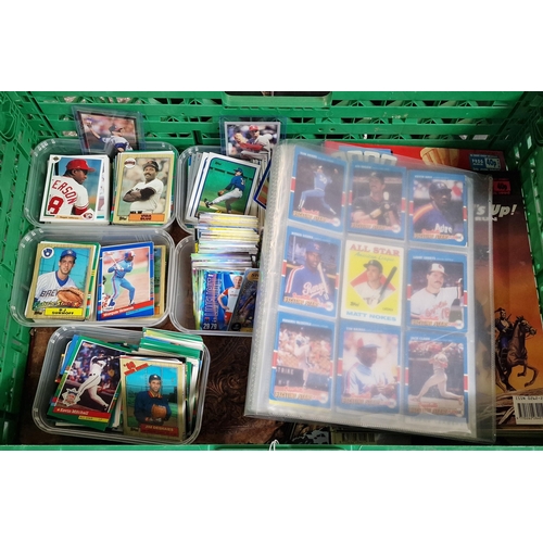 389 - Large collection of USA baseball trading cards and football trading cards to include: Baseball Stars... 