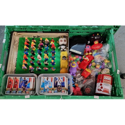 395 - Collection of baseball cards, together with a Lego board and minifigures, MacDonalds toys etc. (B.P.... 