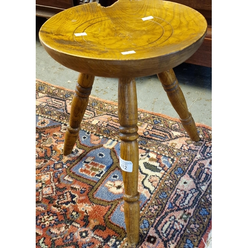 412 - 19th century rustic elm milking stool (B.P. 21% + VAT)