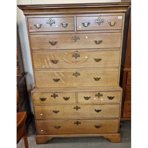 467 - George III mahogany two-stage chest on chest, 112x56x170cm approx. (B.P. 21% + VAT)