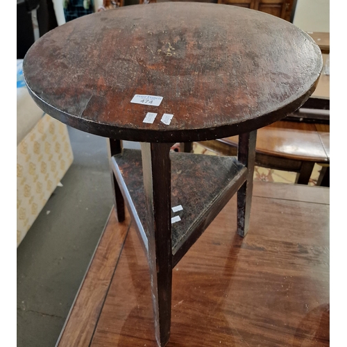 474 - 19th century scumbled pine cricket table, 48x48x65cm approx.(B.P. 21% + VAT)