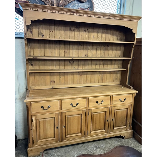 484 - Modern pine two stage rack back kitchen dresser (B.P. 21% + VAT)