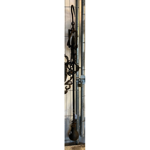 492 - Traditional cast iron butcher's hanging beam scale. (B.P. 21% + VAT)