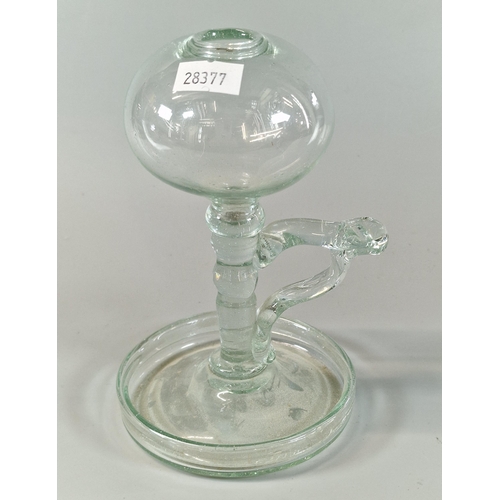 50 - 18th/19th century glass lacemakers lamp.  16.5cm high approx.  (B.P. 21% + VAT)