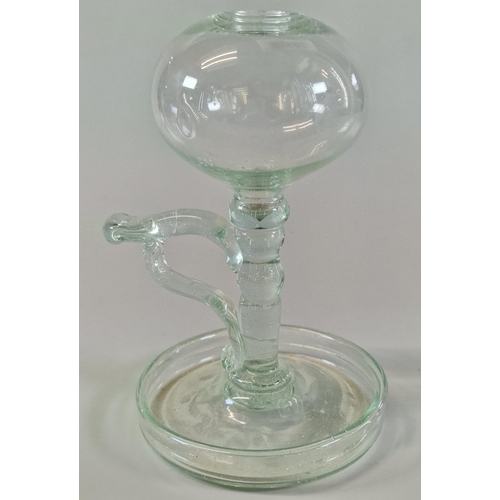 50 - 18th/19th century glass lacemakers lamp.  16.5cm high approx.  (B.P. 21% + VAT)