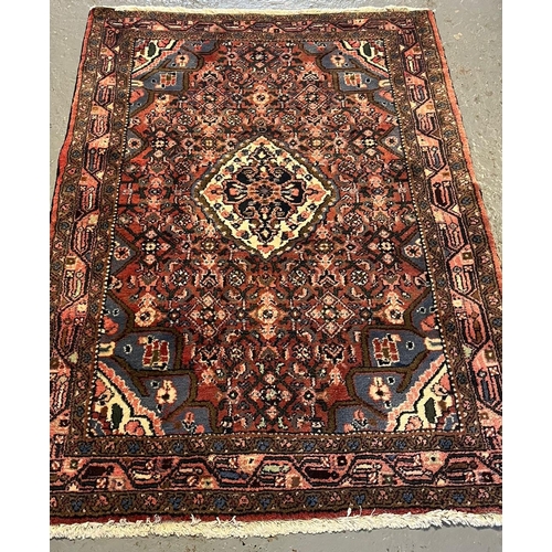 523 - A  vintage Heriz rug with central medallion together with an Afghan Ersari Hatchli style rug or carp... 