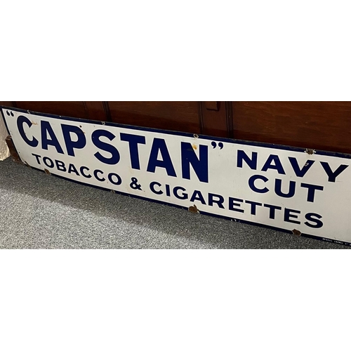 547A - Large single sided enamel advertising sign 'Capstan' Navy Cut Tobacco and Cigarettes. 182cm long app... 