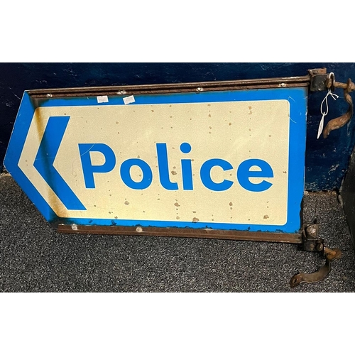 551 - Metal Police directional sign, double sided, 61cm wide approx. (B.P. 21% + VAT)