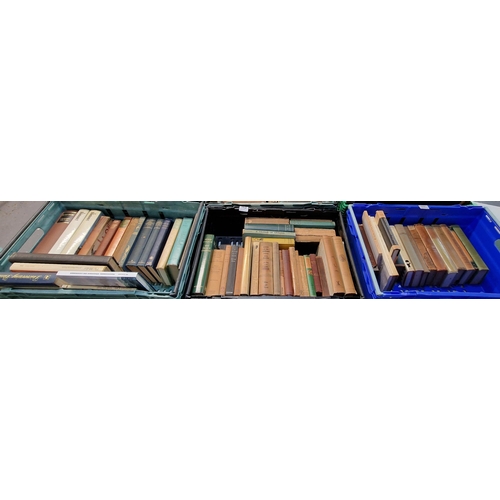 572 - Three crates of mixed books to include: Boswell's On the Grand Tour and London Journal, Lewis and Ma... 