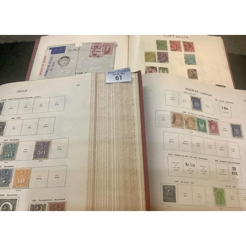 61 - Stanley Gibbons New Ideal Albums 1840-1936 with used selection of stamps plus Simplex album of all W... 