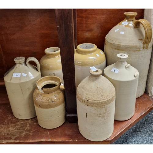 88 - Collection of rustic stoneware jars/flagons, some marked including 'Govancroft'.  (7)  (B.P. 21% + V... 