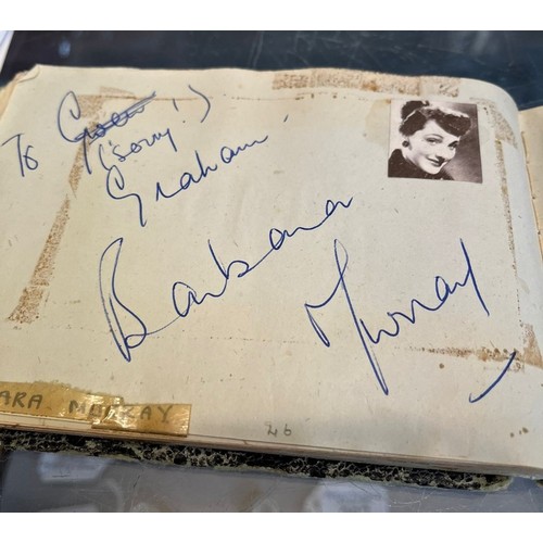 166 - Autograph album of various Actors to include: Wilfred Pickles, Merle Oberon, Cesar Romero, Richard A... 