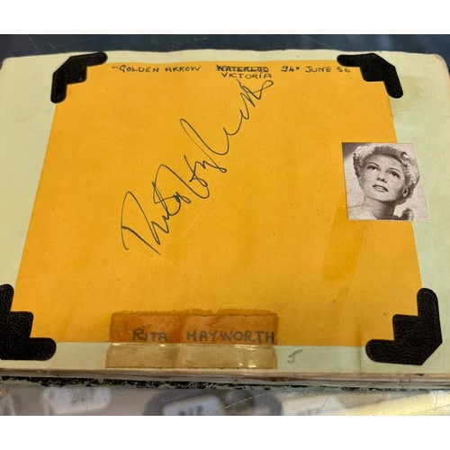 166 - Autograph album of various Actors to include: Wilfred Pickles, Merle Oberon, Cesar Romero, Richard A... 