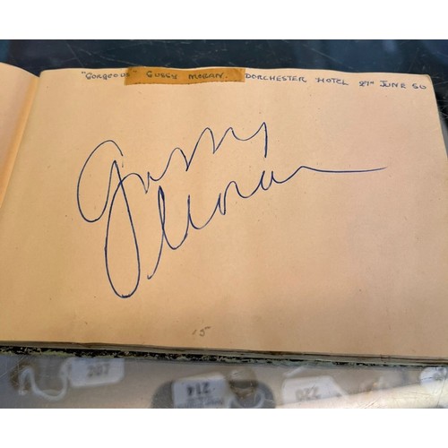 166 - Autograph album of various Actors to include: Wilfred Pickles, Merle Oberon, Cesar Romero, Richard A... 