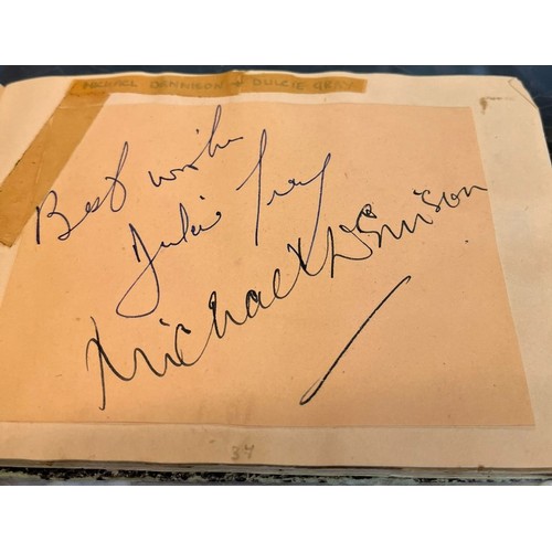 166 - Autograph album of various Actors to include: Wilfred Pickles, Merle Oberon, Cesar Romero, Richard A... 