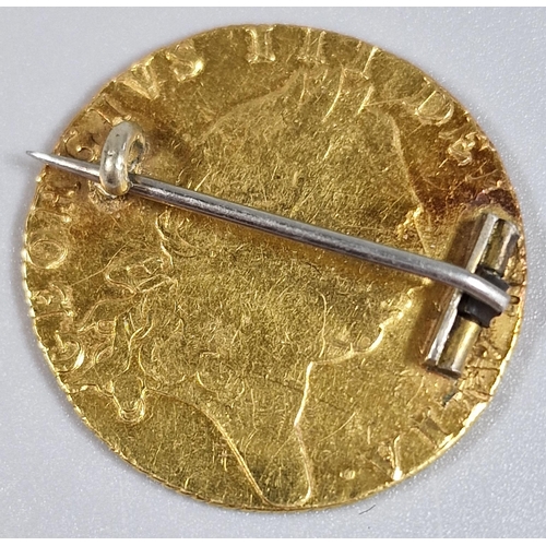 103 - George III gold Guinea coin dated 1794, now converted to a brooch.  Total weight 8.8g approx.  (B.P.... 