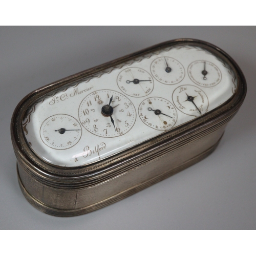 138 - 18th century French silver and silver gilt compendium/complication desk clock marked 'J C Mercier, A... 