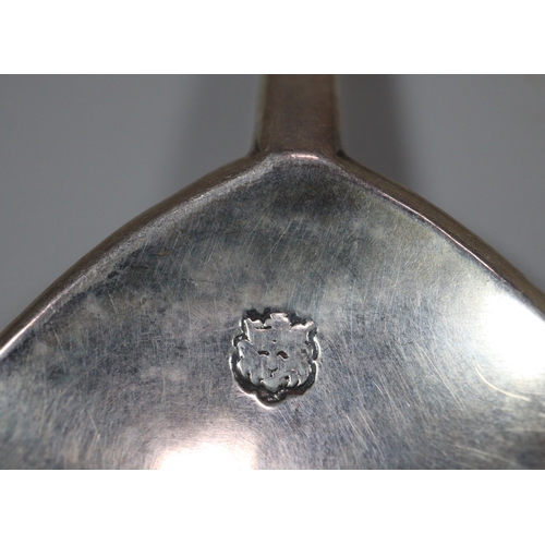 143A - Rare James I silver spoon together with another James I probably brass old pattern spoon, the silver... 