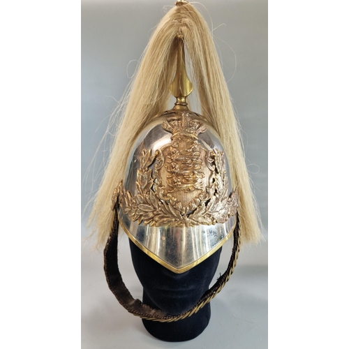 180 - 1871 Pattern cavalry helmet for the Duke of Lancaster's Own Regiment of Yeomanry with corresponding ... 