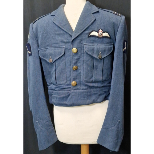 183 - Royal New Zealand Air Force (RNZAF) Flight Lieutenant battledress blouse, with RNZAF Flying Badge, t... 