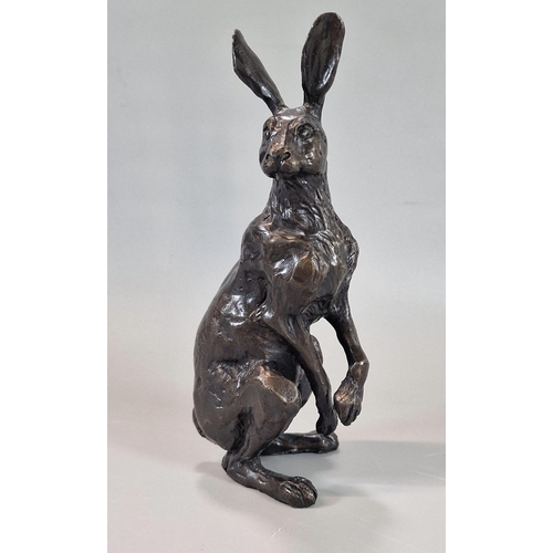 194 - Nelson and Forbes, Sculpture Company, original bronze sculpture of a large 'Alert Hare', by Sue Macl... 