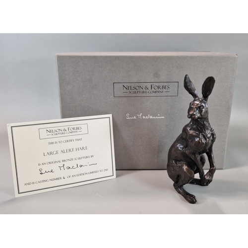 194 - Nelson and Forbes, Sculpture Company, original bronze sculpture of a large 'Alert Hare', by Sue Macl... 