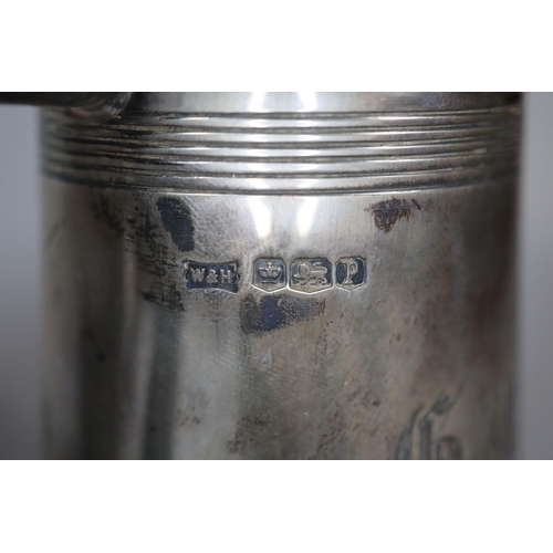 22 - George V silver coffee pot with engraved initials, together with a matching George V silver water ju... 