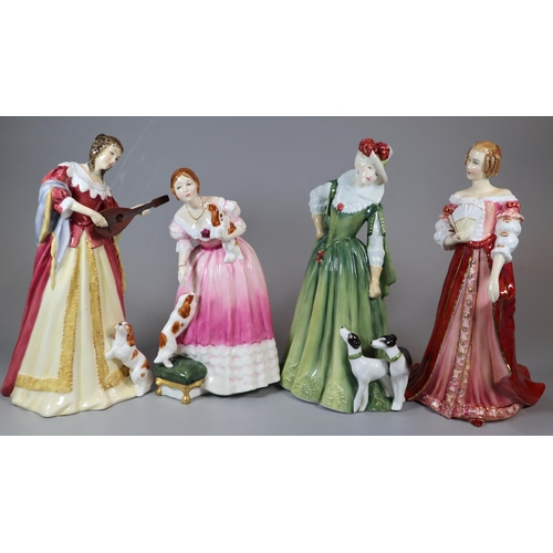 247 - Four Royal Doulton bone china figurines to include: Stuart Ladies, 'Henrietta-Maria' HN4260, limited... 