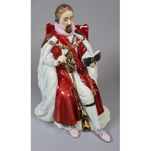 248 - Royal Doulton bone china figurines, the Stuarts 'King James I' HN3822, limited edition No 213/1500, ... 