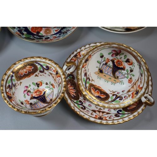 250 - Collection of 19th century English porcelain teacups, saucers/trios etc. to include: Copeland chocol... 