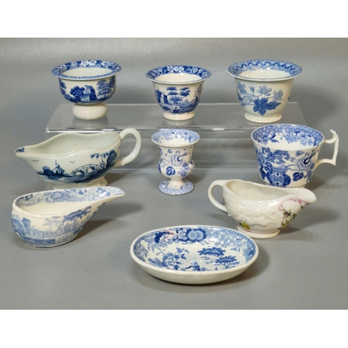 257 - Collection of 19th century, mainly blue and white, Spode, all marked with label for 'The Audrey Whit... 