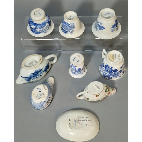 257 - Collection of 19th century, mainly blue and white, Spode, all marked with label for 'The Audrey Whit... 