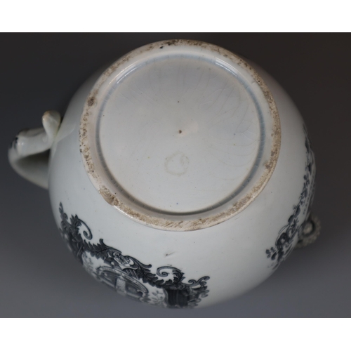 259 - 19th century black and white transfer printed pottery 'Independent Order of Oddfellows' baluster sha... 