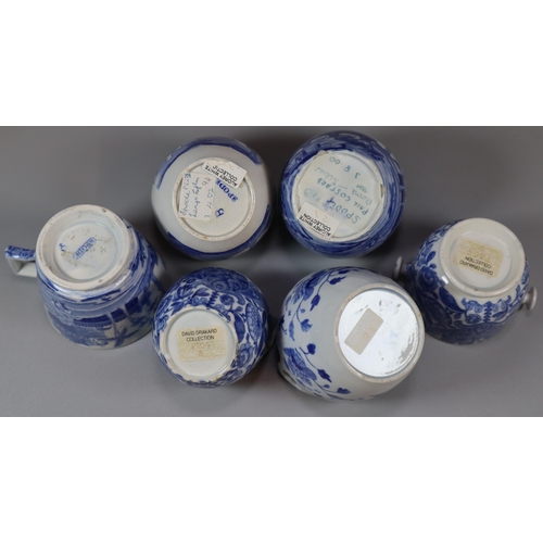 263 - Collection of 19th century Spode blue and white transfer printed two handled custard cups (6.5cm dia... 