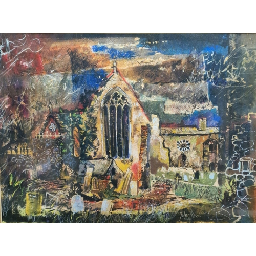 283 - John Piper (British 1903-1992), 'Ruined Church - Pembroke, S. Wales', signed dated 1948, bearing scr...