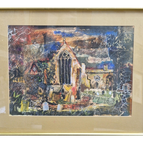 283 - John Piper (British 1903-1992), 'Ruined Church - Pembroke, S. Wales', signed dated 1948, bearing scr... 