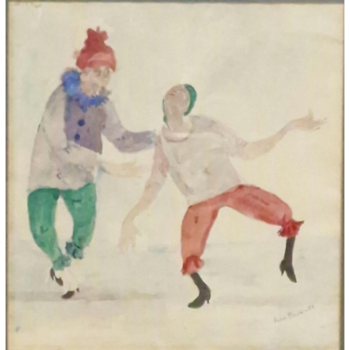 286 - Vera Bassett (Welsh 20th century, Pontarddulais), 'Dancing Clowns' and 'Women Dancing', two, signed.... 